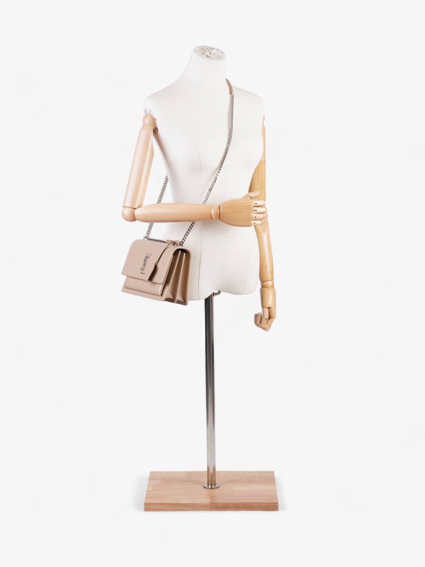 Saint Laurent Sunset Dark Beige Leather Medium