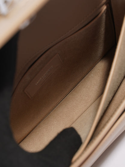 Saint Laurent Sunset Dark Beige Leather Medium