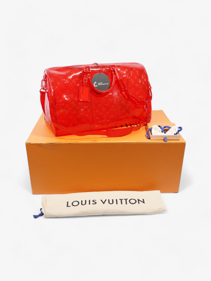 Louis Vuitton Transparent Keepall Bandouliere Virgil Abloh Red  PVC 50cm