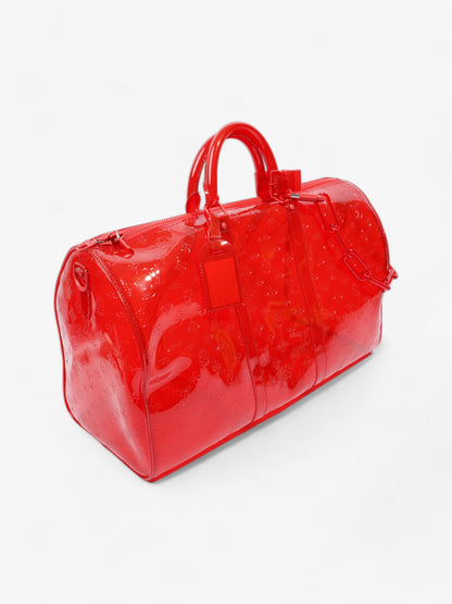 Louis Vuitton Transparent Keepall Bandouliere Virgil Abloh Red  PVC 50cm