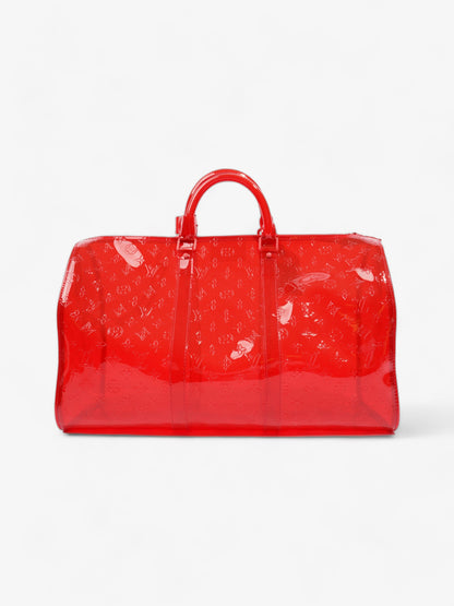 Louis Vuitton Transparent Keepall Bandouliere Virgil Abloh Red  PVC 50cm