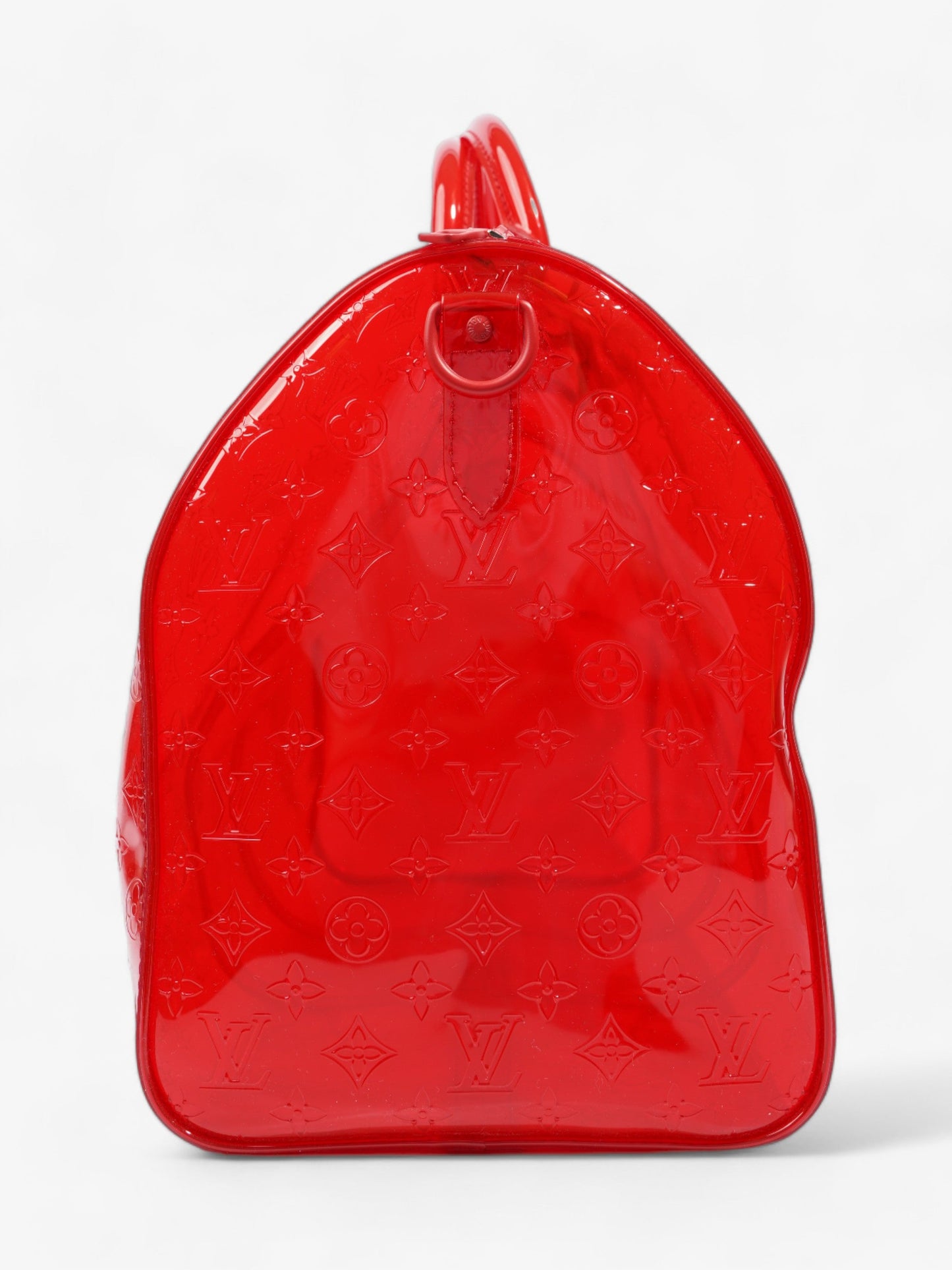 Louis Vuitton Transparent Keepall Bandouliere Virgil Abloh Red  PVC 50cm