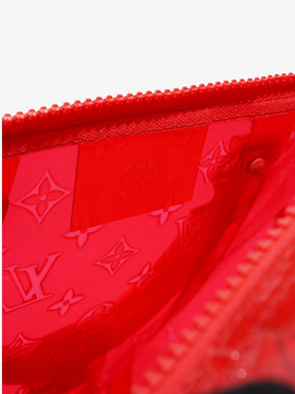 Louis Vuitton Transparent Keepall Bandouliere Virgil Abloh Red  PVC 50cm