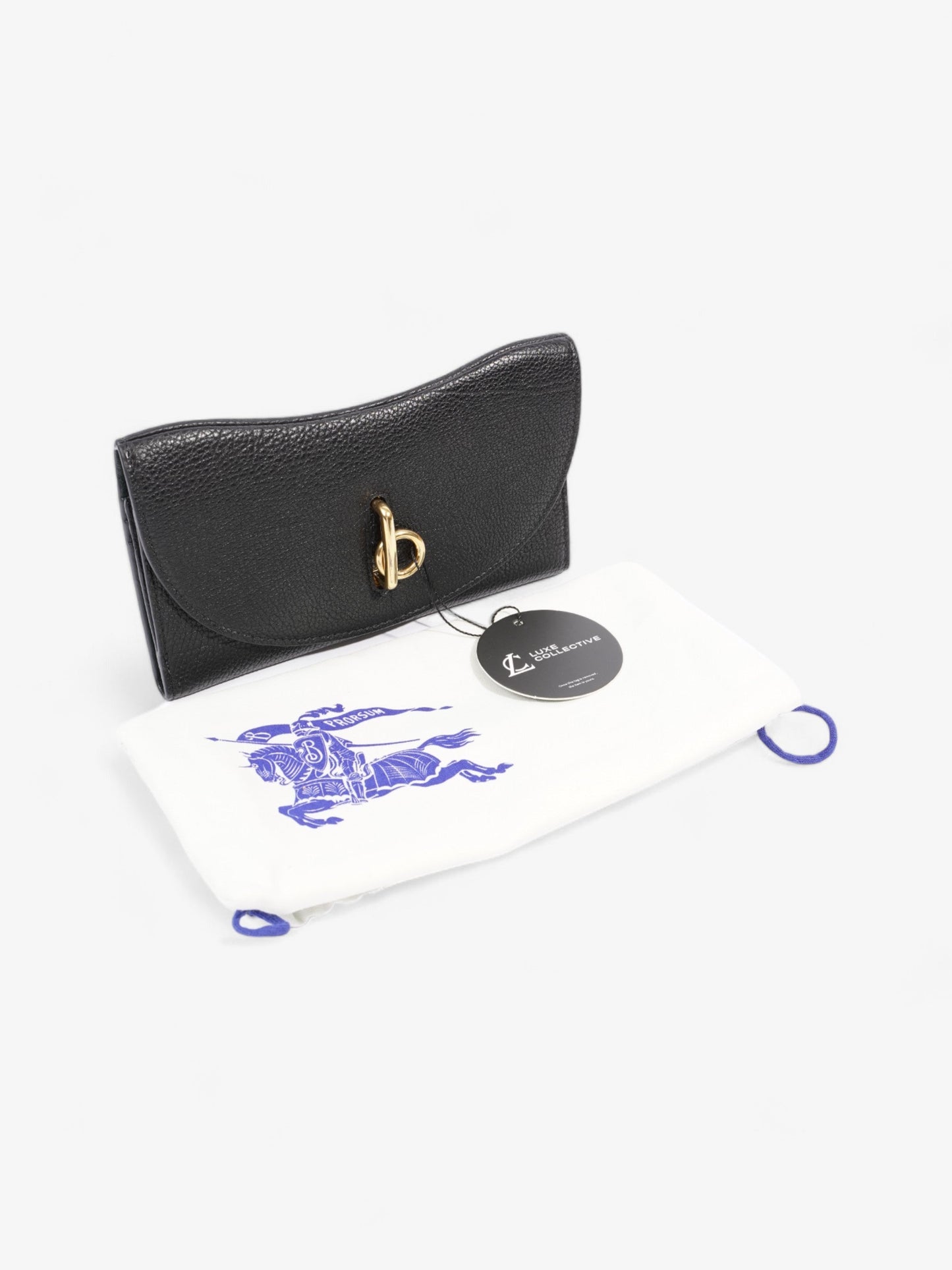 Burberry Rocking Horse Continental Wallet Black / Gold Calfskin Leather
