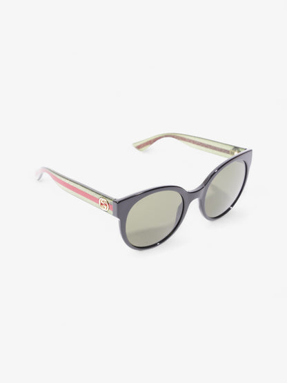 Gucci Interlocking G Sunglasses Black / Green / Red Acetate 140mm