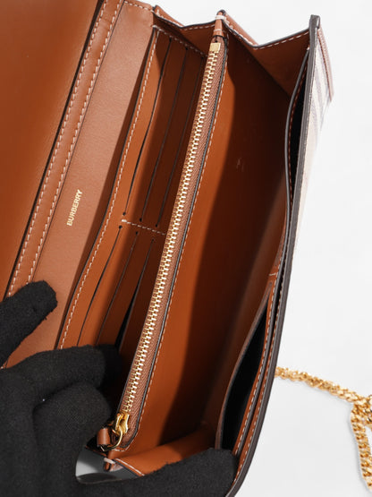 Burberry Wallet on chain Burberry Check Coated Canvas