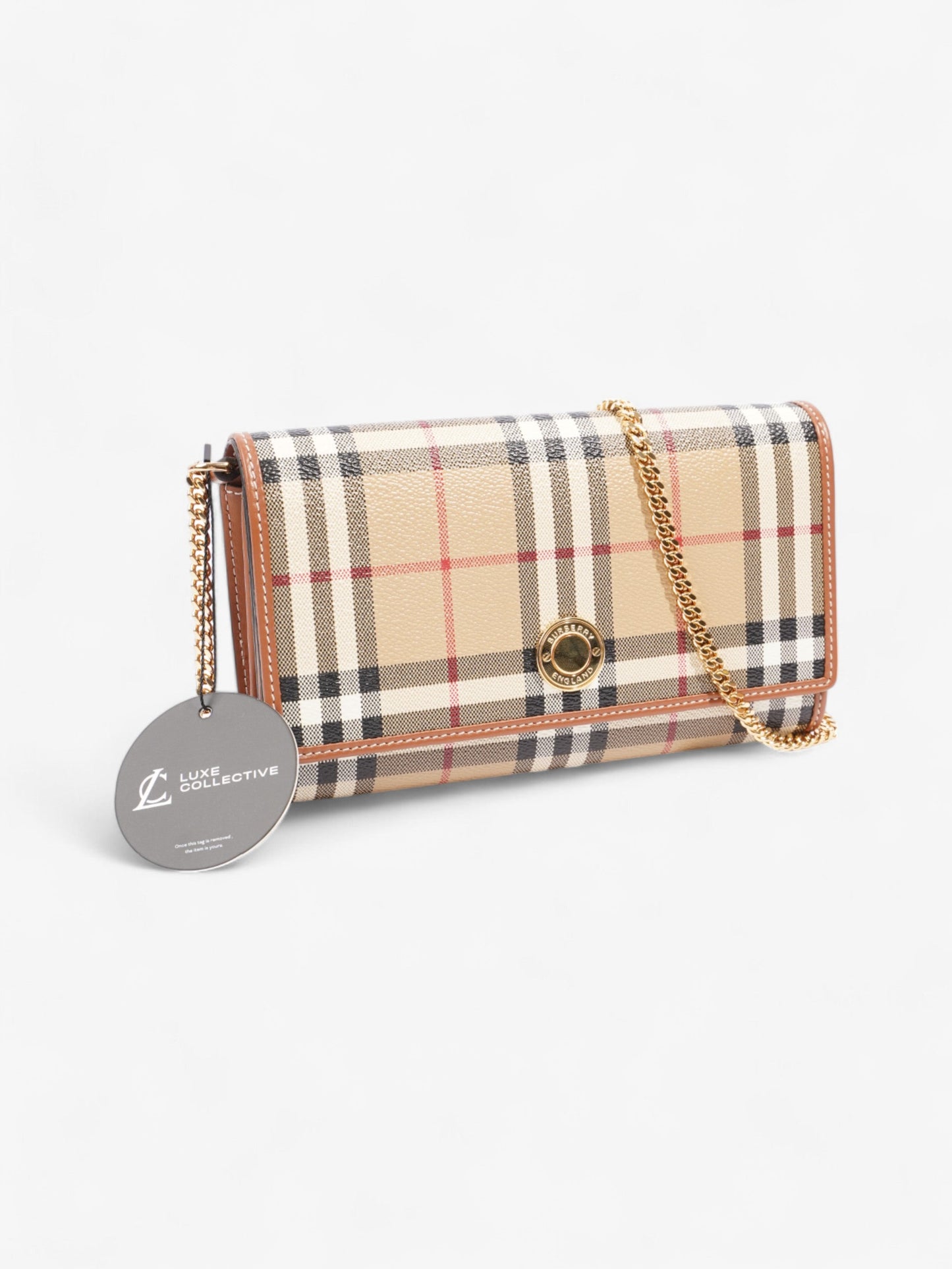 Burberry Wallet on chain Burberry Check Coated Canvas