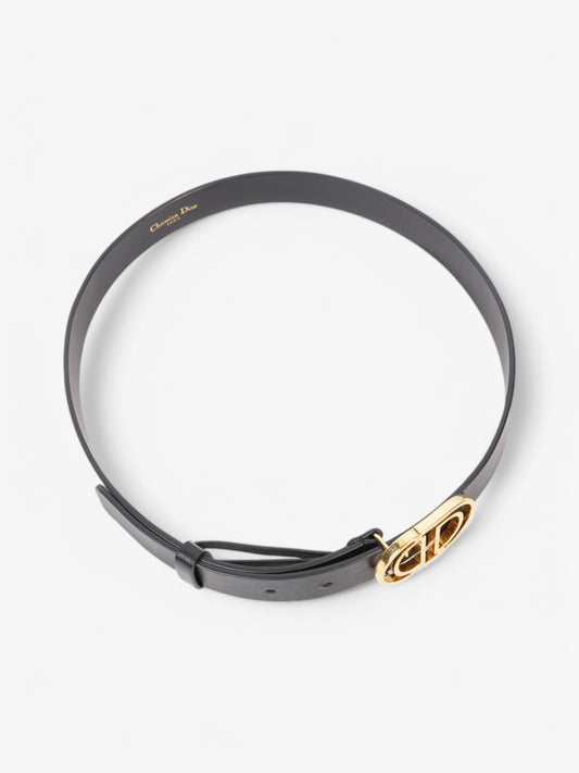 Christian Dior CD Belt Black / Gold Leather 75cm