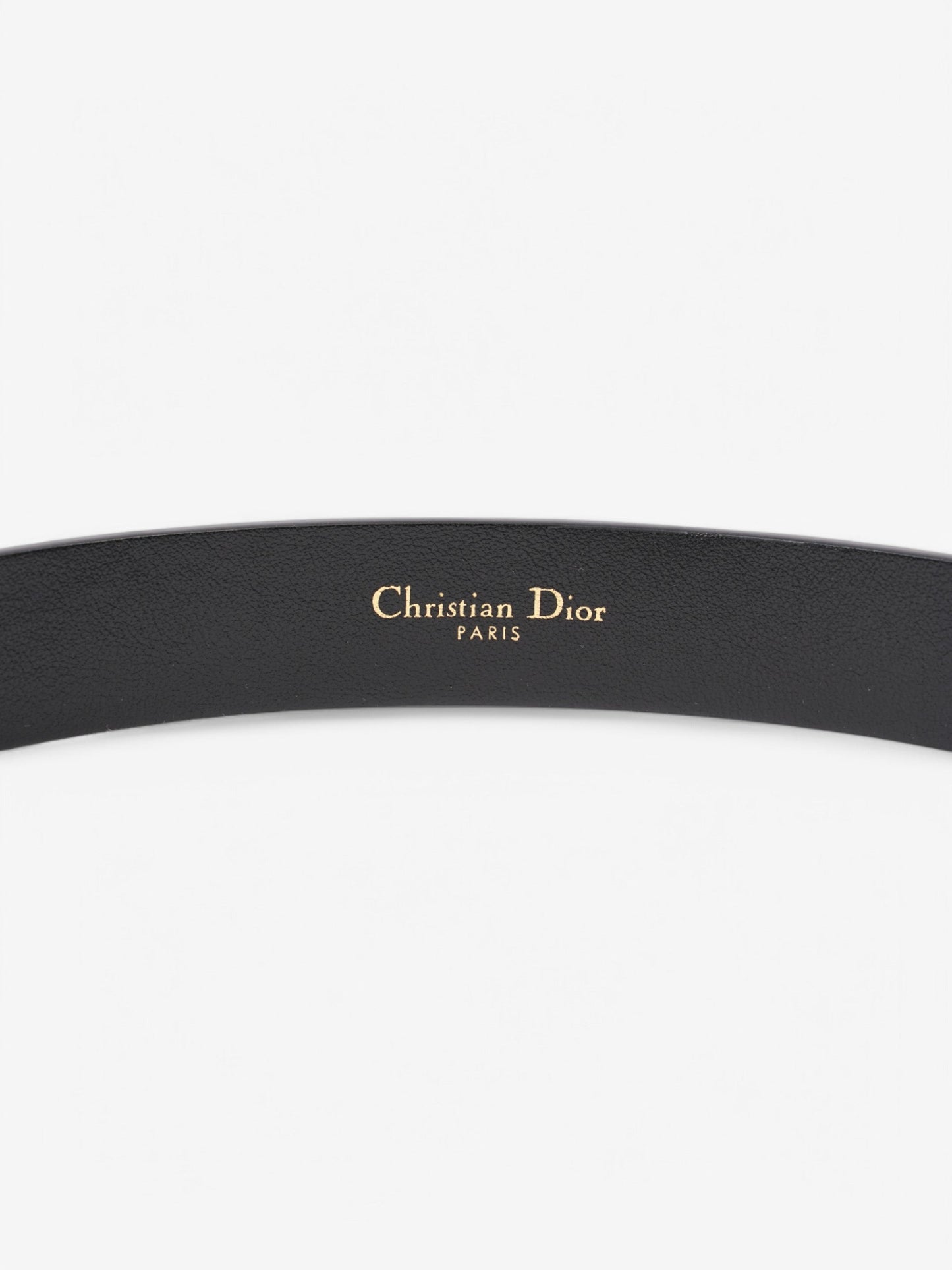 Christian Dior CD Belt Black / Gold Leather 75cm