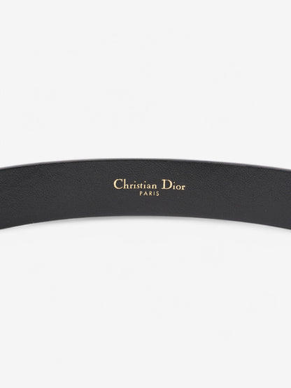 Christian Dior CD Belt Black / Gold Leather 75cm