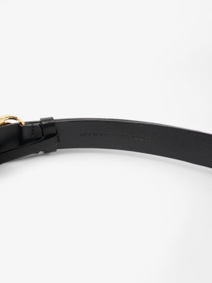 Christian Dior CD Belt Black / Gold Leather 75cm