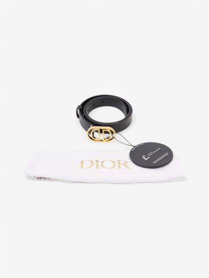Christian Dior CD Belt Black / Gold Leather 75cm