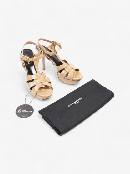 Saint Laurent Tribute 105cm Beige Patent Leather EU 36 UK 3