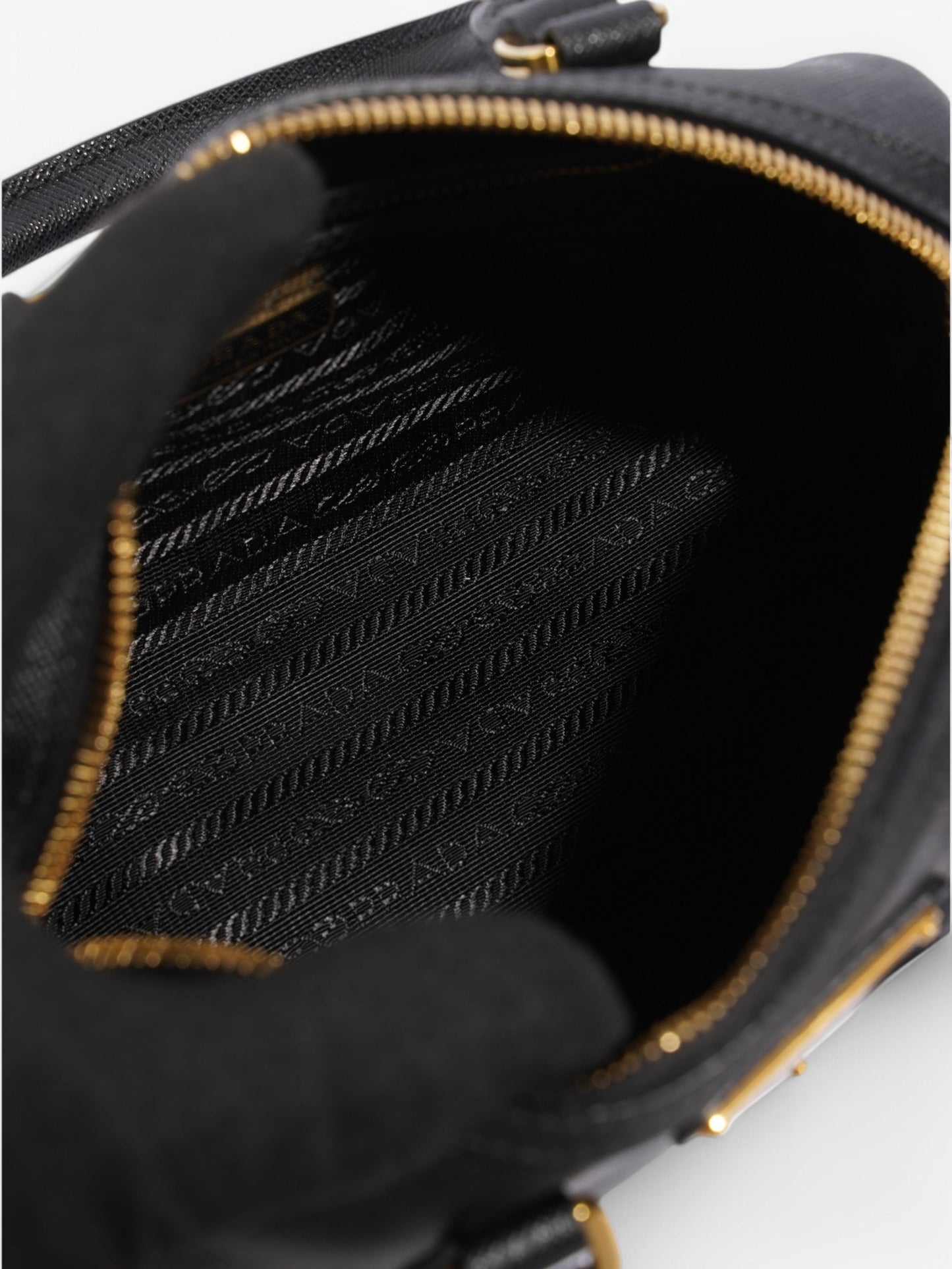 Prada Top Handle Bag Black Saffiano Leather