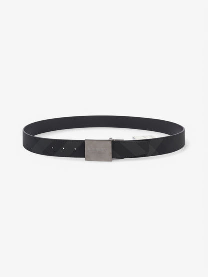 Burberry Reversible Belt Charcoal / Graphite Coated Canvas 100cm 40"