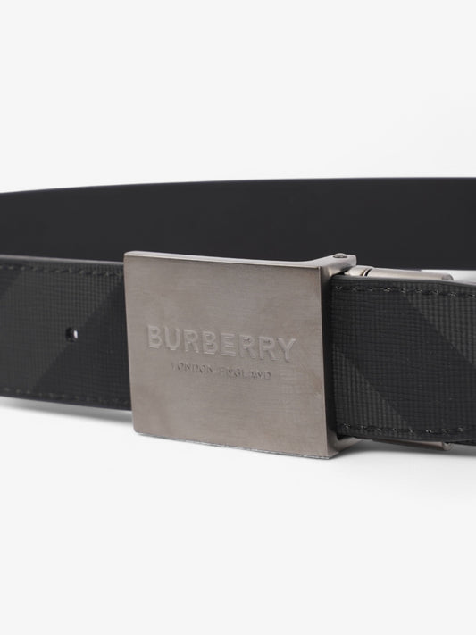 Burberry Reversible Belt Charcoal / Graphite Coated Canvas 100cm 40"