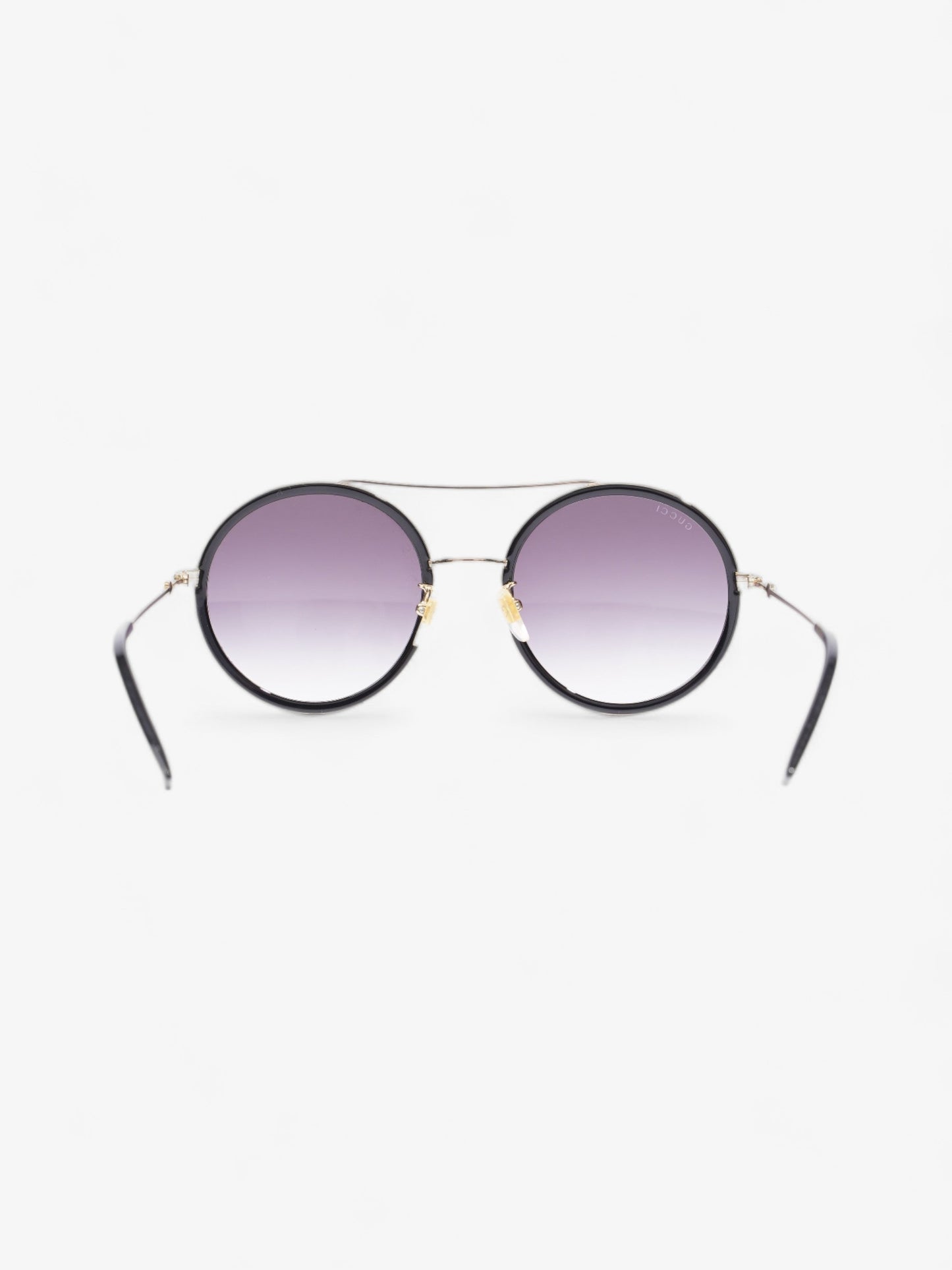 Gucci Round Sunglasses Black / Gold Base Metal 140mm