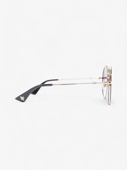 Gucci Round Sunglasses Black / Gold Base Metal 140mm