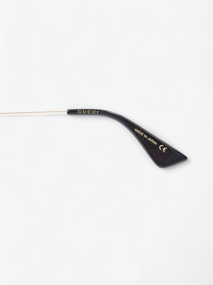 Gucci Round Sunglasses Black / Gold Base Metal 140mm