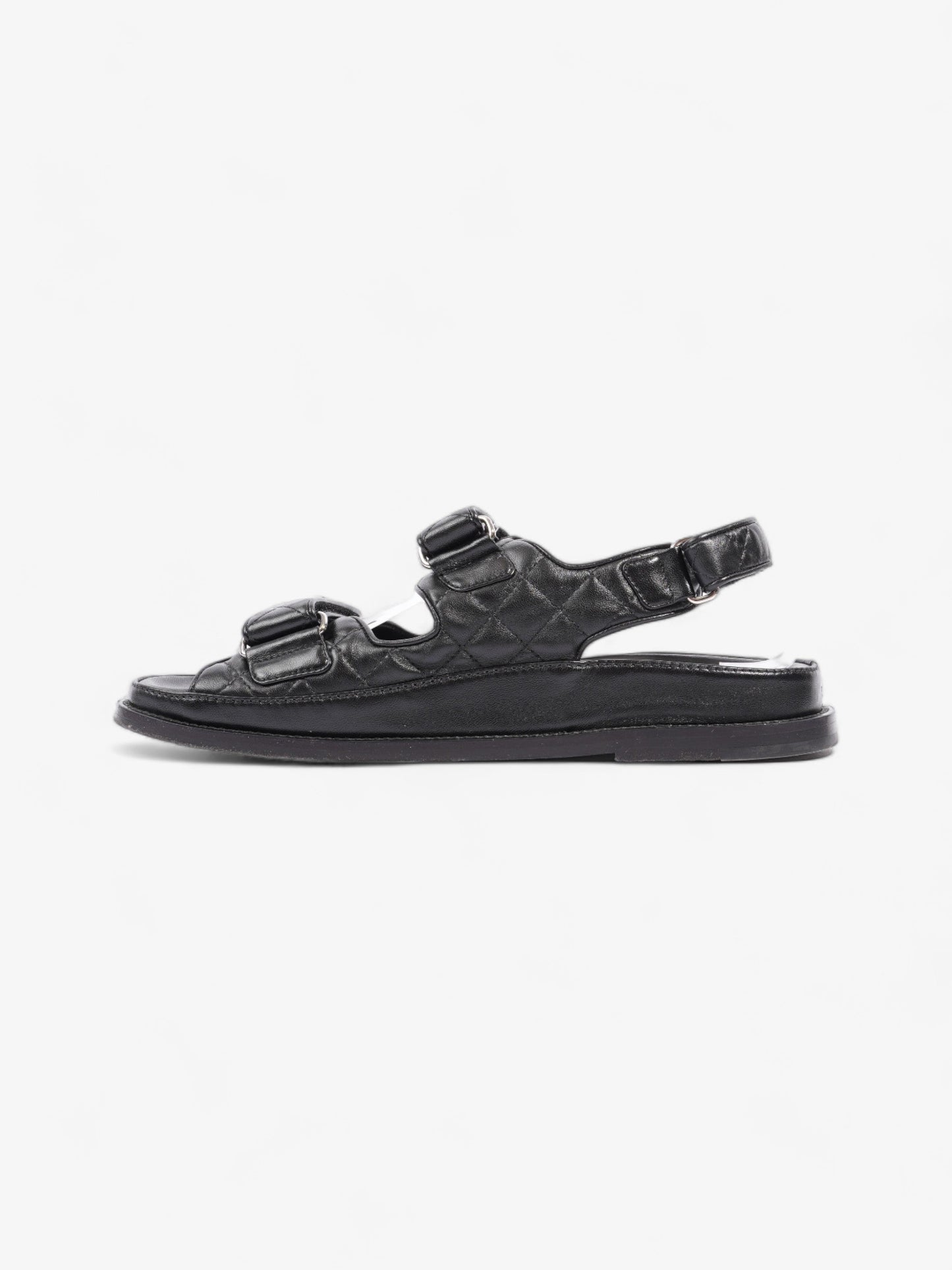 Chanel Dad Sandals Black Leather EU 40 UK 7