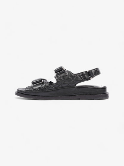 Chanel Dad Sandals Black Leather EU 40 UK 7