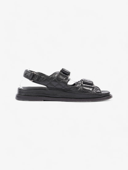 Chanel Dad Sandals Black Leather EU 40 UK 7