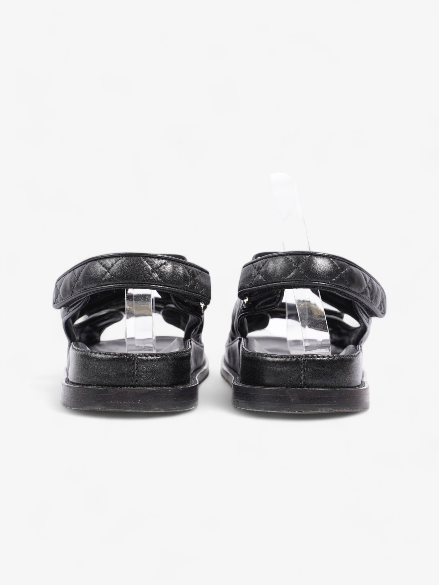 Chanel Dad Sandals Black Leather EU 40 UK 7