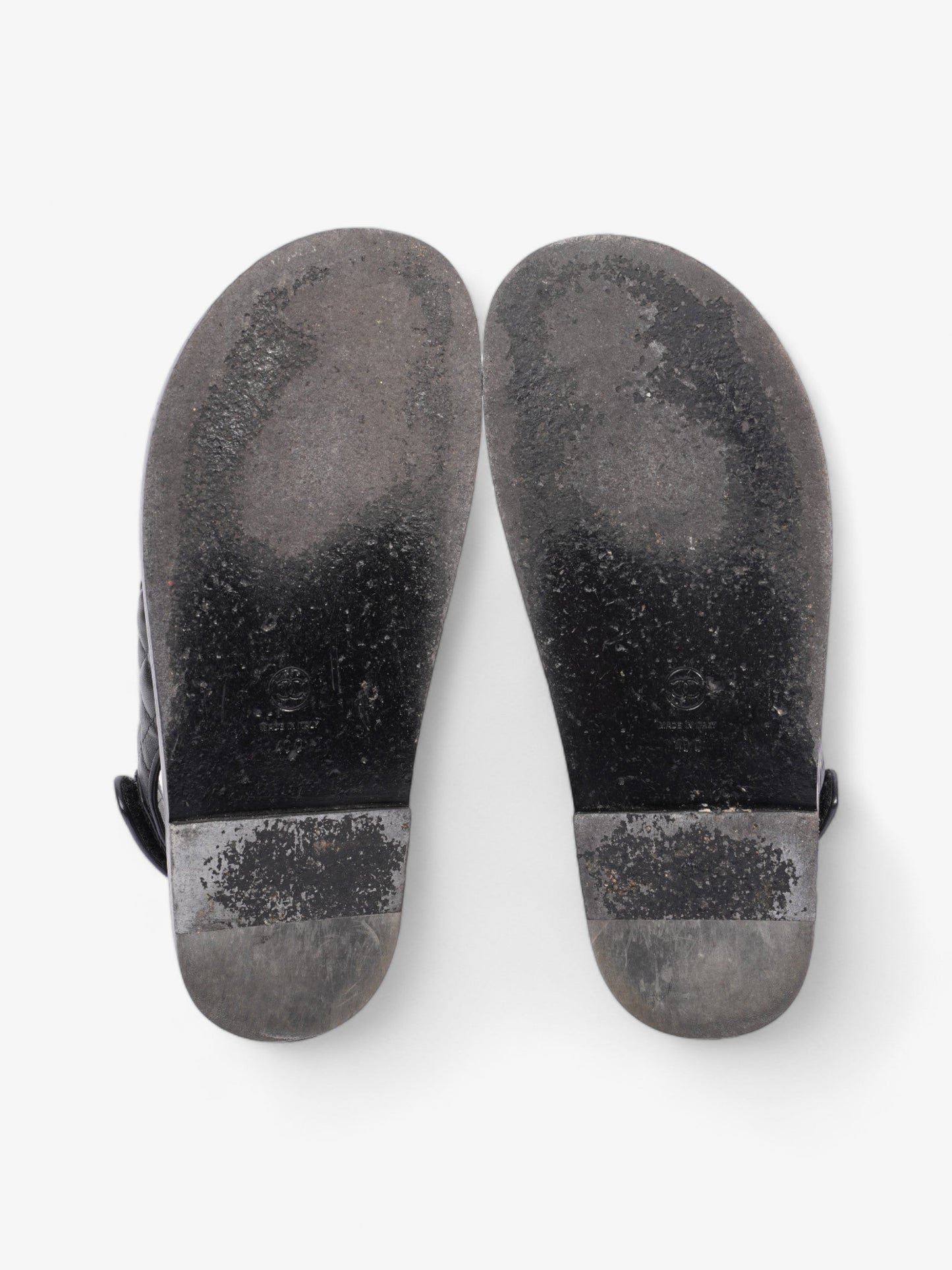 Chanel Dad Sandals Black Leather EU 40 UK 7