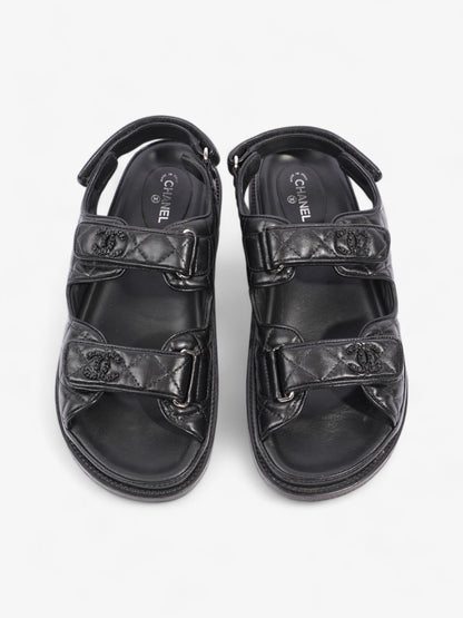 Chanel Dad Sandals Black Leather EU 40 UK 7