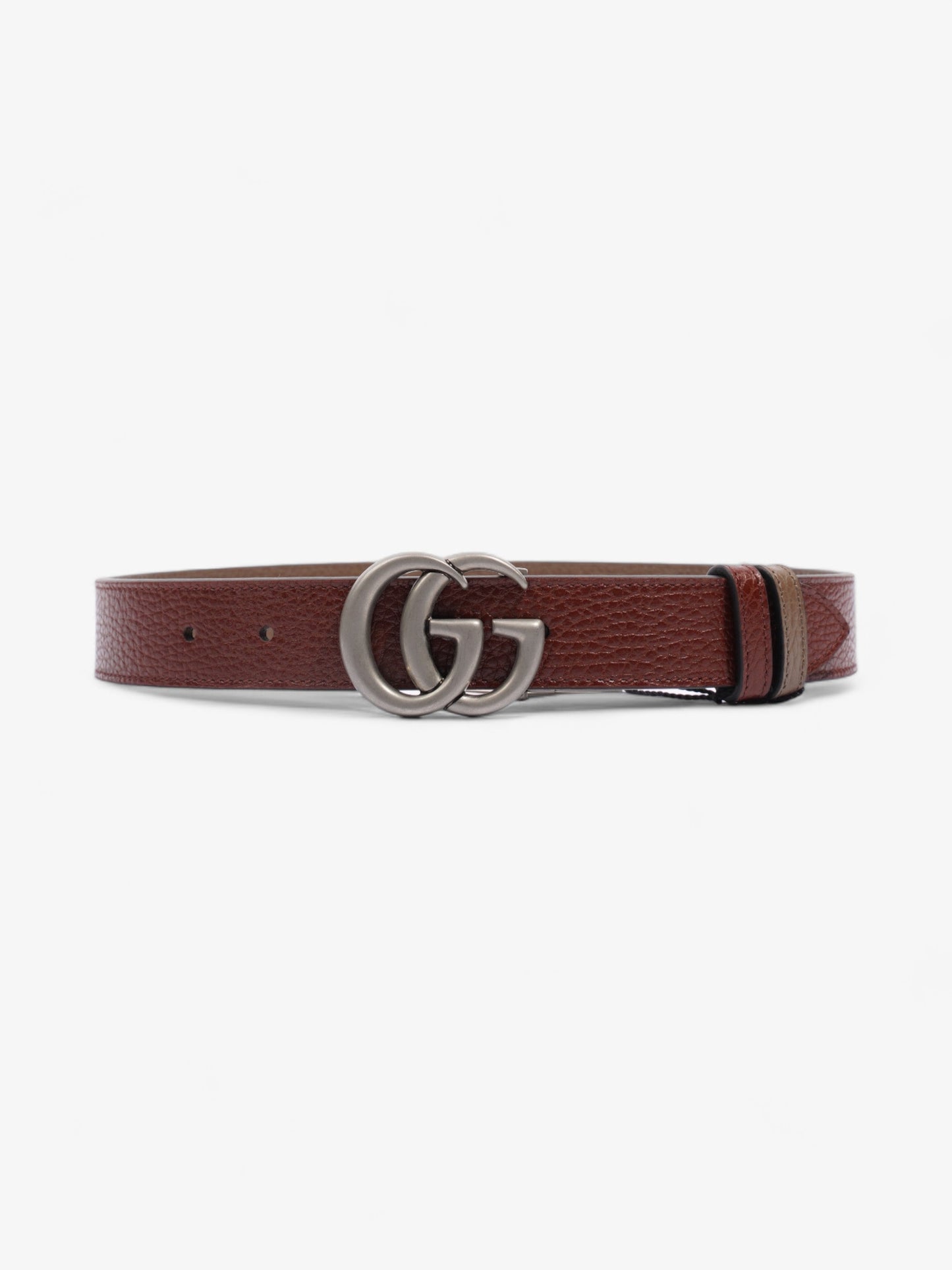 Gucci GG Marmont Reversible Belt Dark Brown  / Greyish Brown Leather 65cm 26"