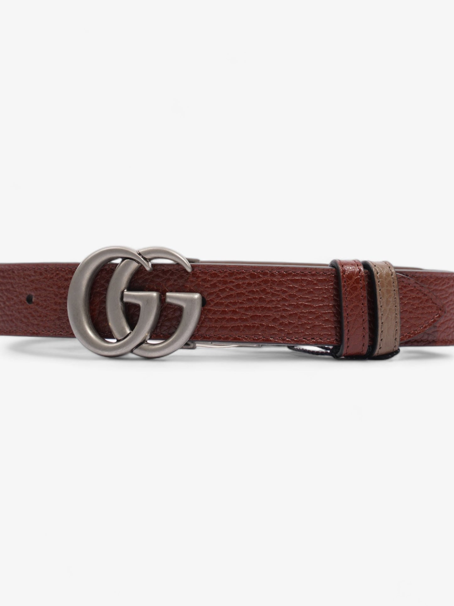Gucci GG Marmont Reversible Belt Dark Brown  / Greyish Brown Leather 65cm 26"