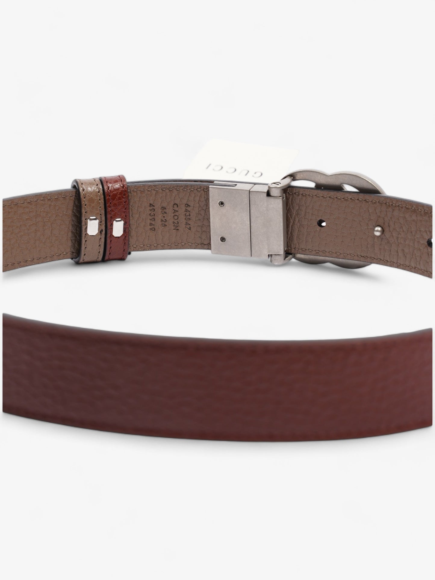 Gucci GG Marmont Reversible Belt Dark Brown  / Greyish Brown Leather 65cm 26"