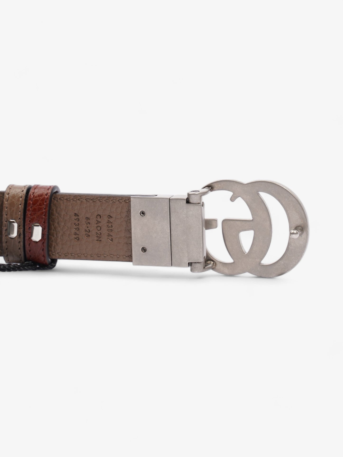 Gucci GG Marmont Reversible Belt Dark Brown  / Greyish Brown Leather 65cm 26"