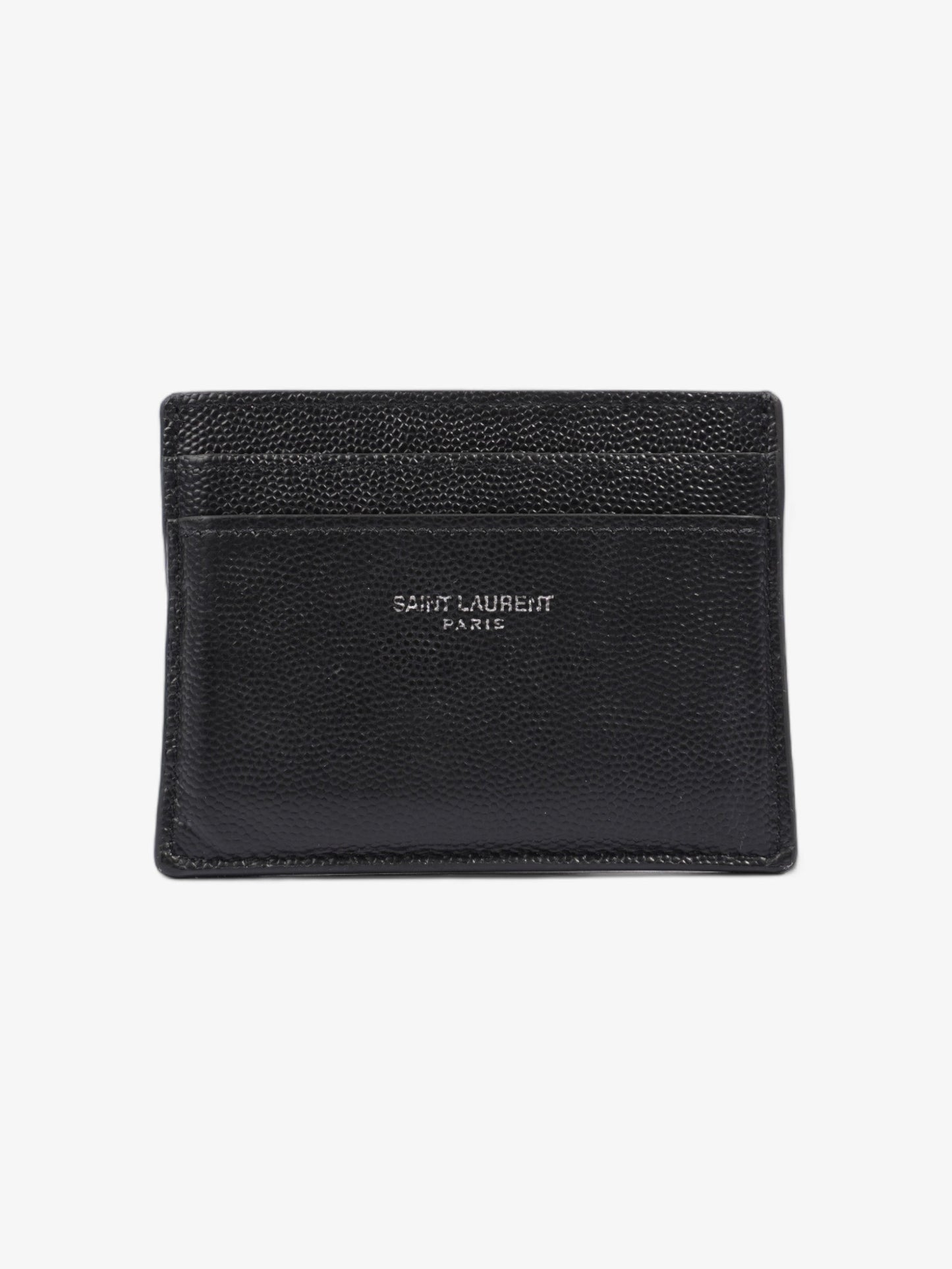 Saint Laurent Logo Card Holder Black Calfskin Leather