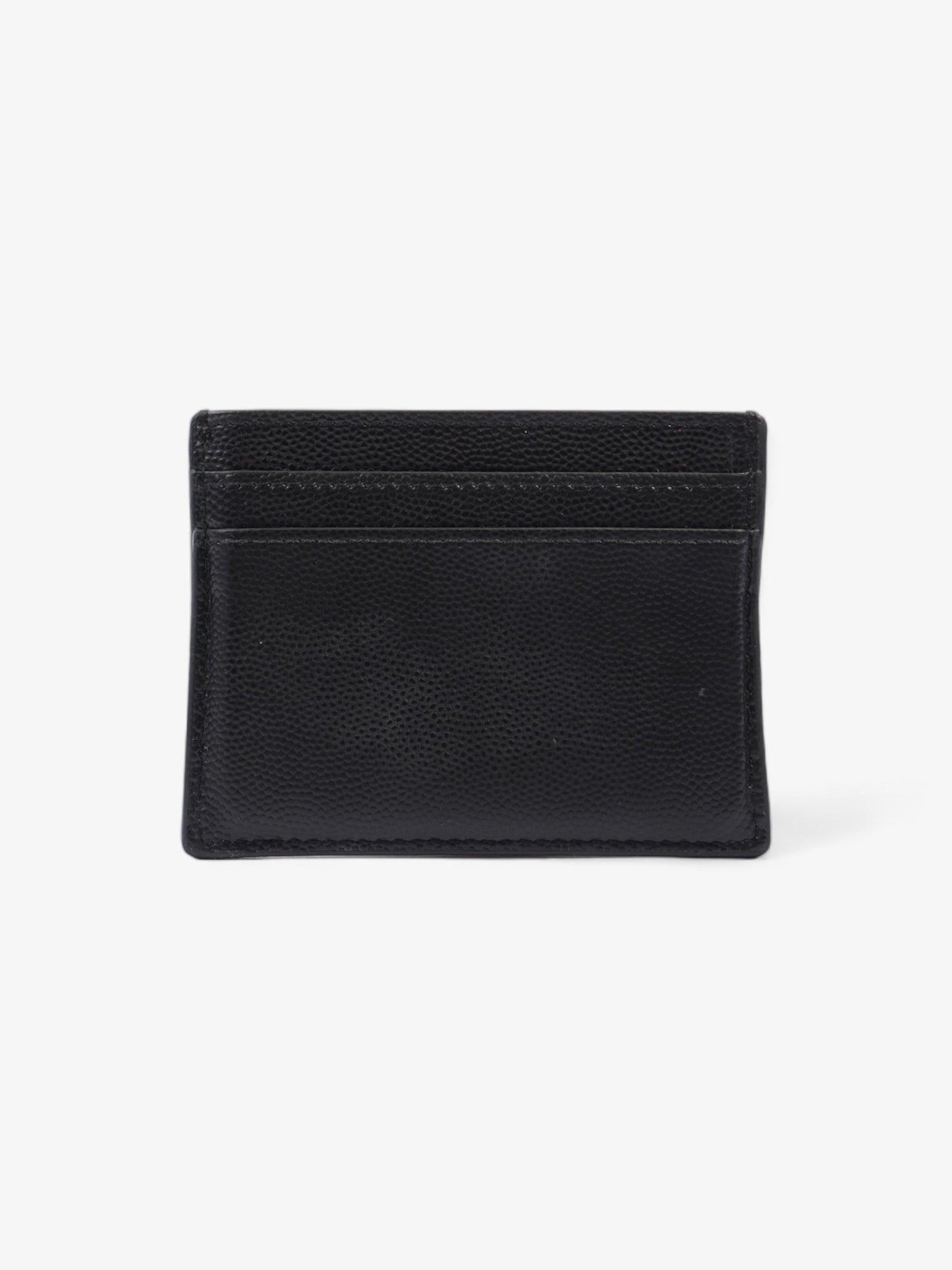 Saint Laurent Logo Card Holder Black Calfskin Leather
