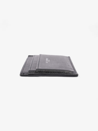 Saint Laurent Logo Card Holder Black Calfskin Leather