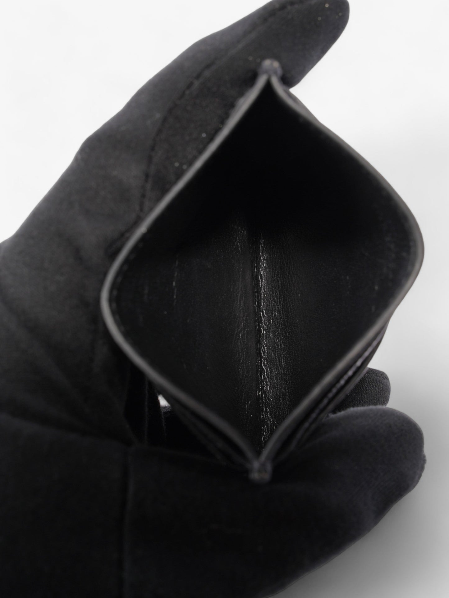 Saint Laurent Logo Card Holder Black Calfskin Leather