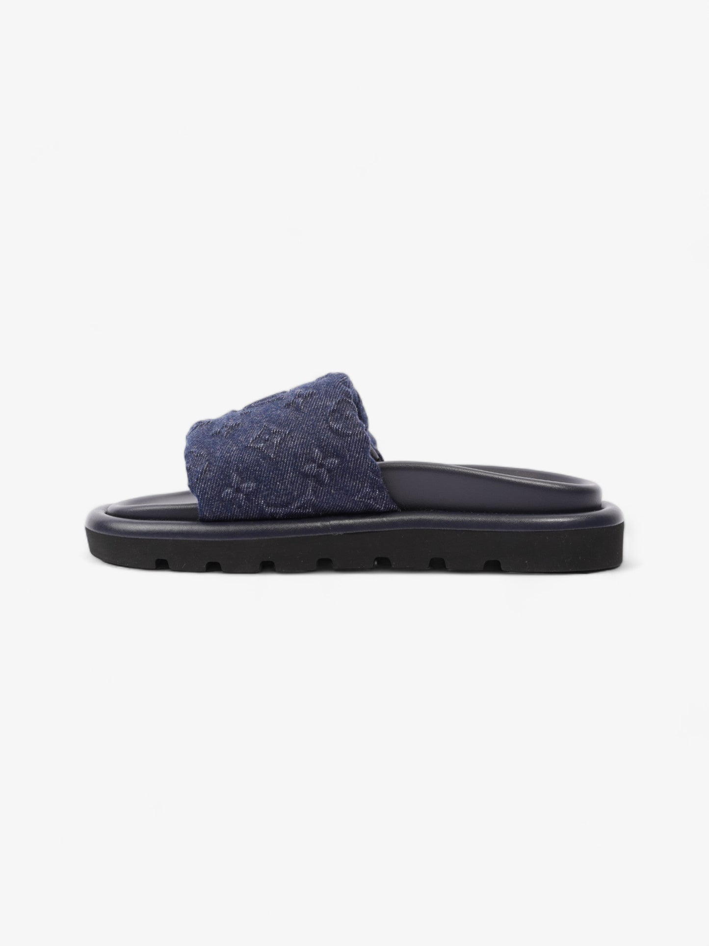 Louis Vuitton Pool Pillow Flat Comfort Mule Navy Blue Denim EU 37 UK 4