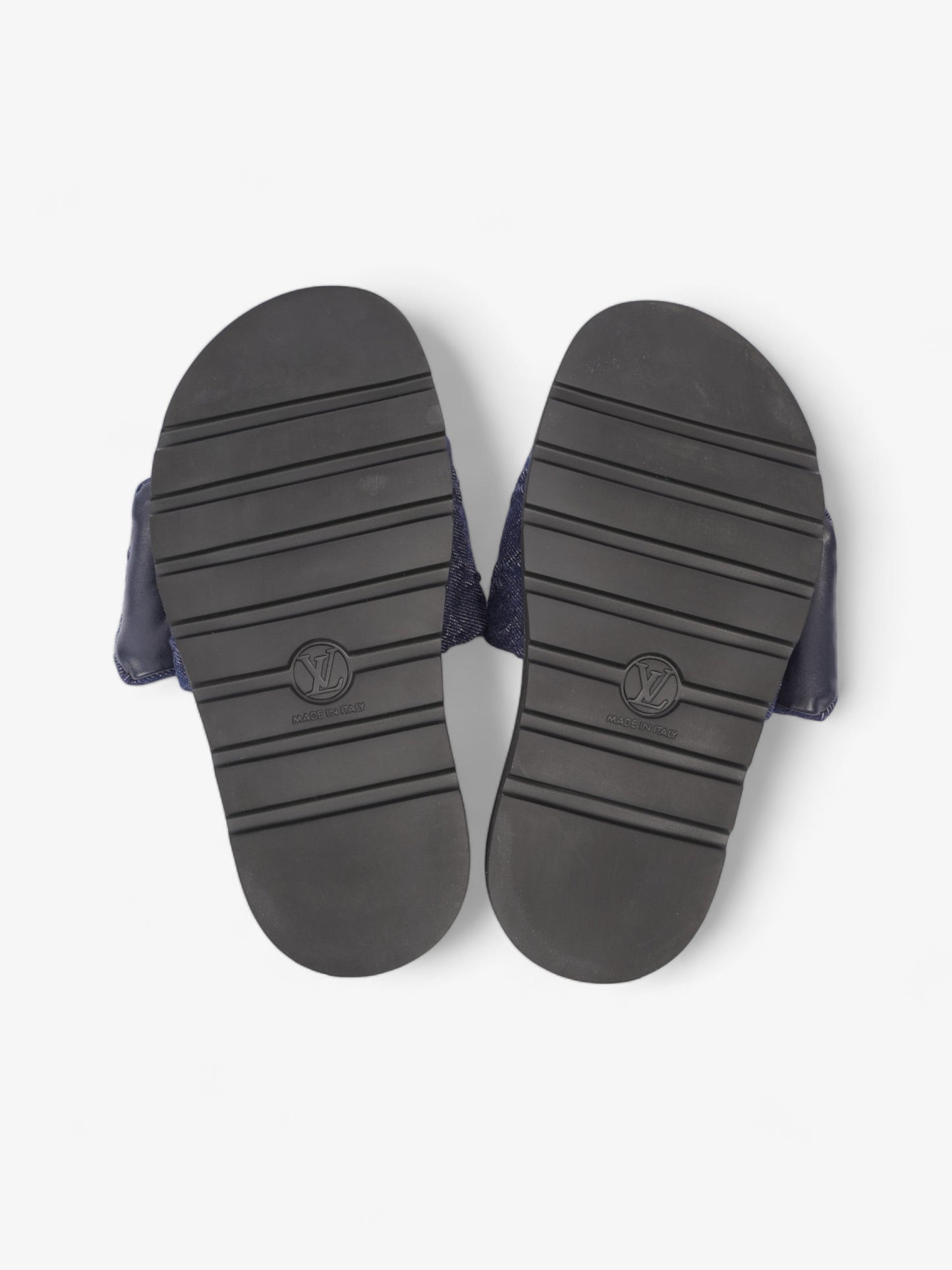 Louis Vuitton Pool Pillow Flat Comfort Mule Navy Blue Denim EU 37 UK 4