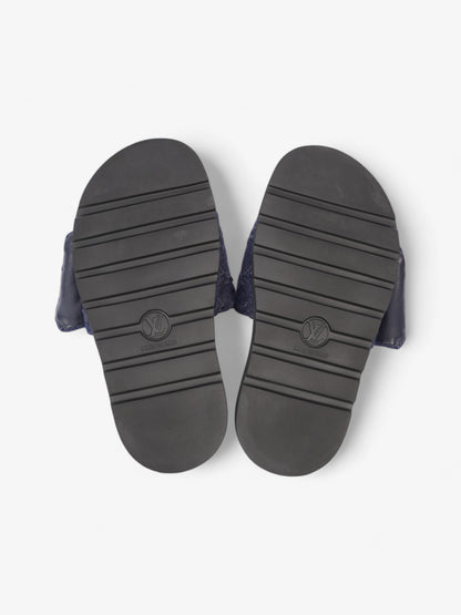 Louis Vuitton Pool Pillow Flat Comfort Mule Navy Blue Denim EU 37 UK 4