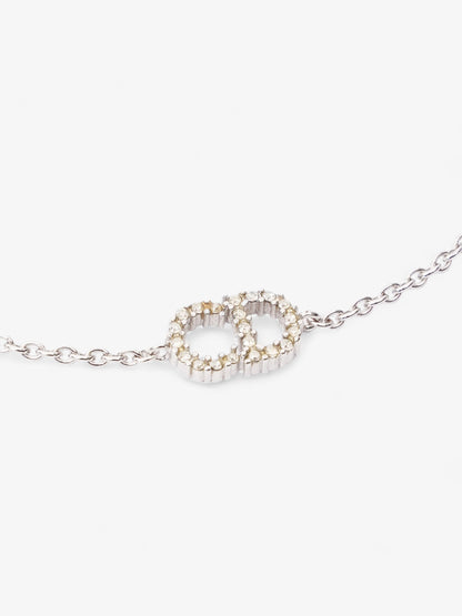 Christian Dior Petit CD Bracelet with White Crystals Silver Base Metal