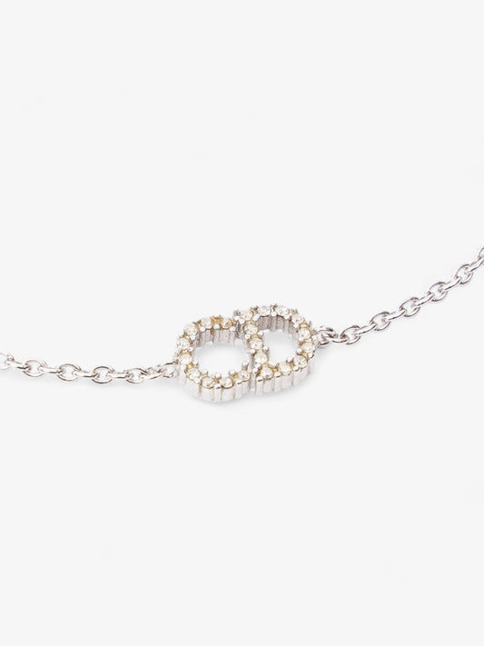 Christian Dior Petit CD Bracelet with White Crystals Silver Base Metal