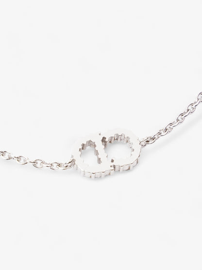 Christian Dior Petit CD Bracelet with White Crystals Silver Base Metal