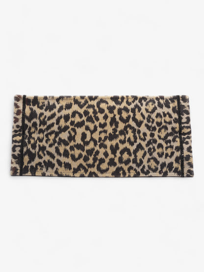 Christian Dior Book Tote Leopard Print Canvas Large
