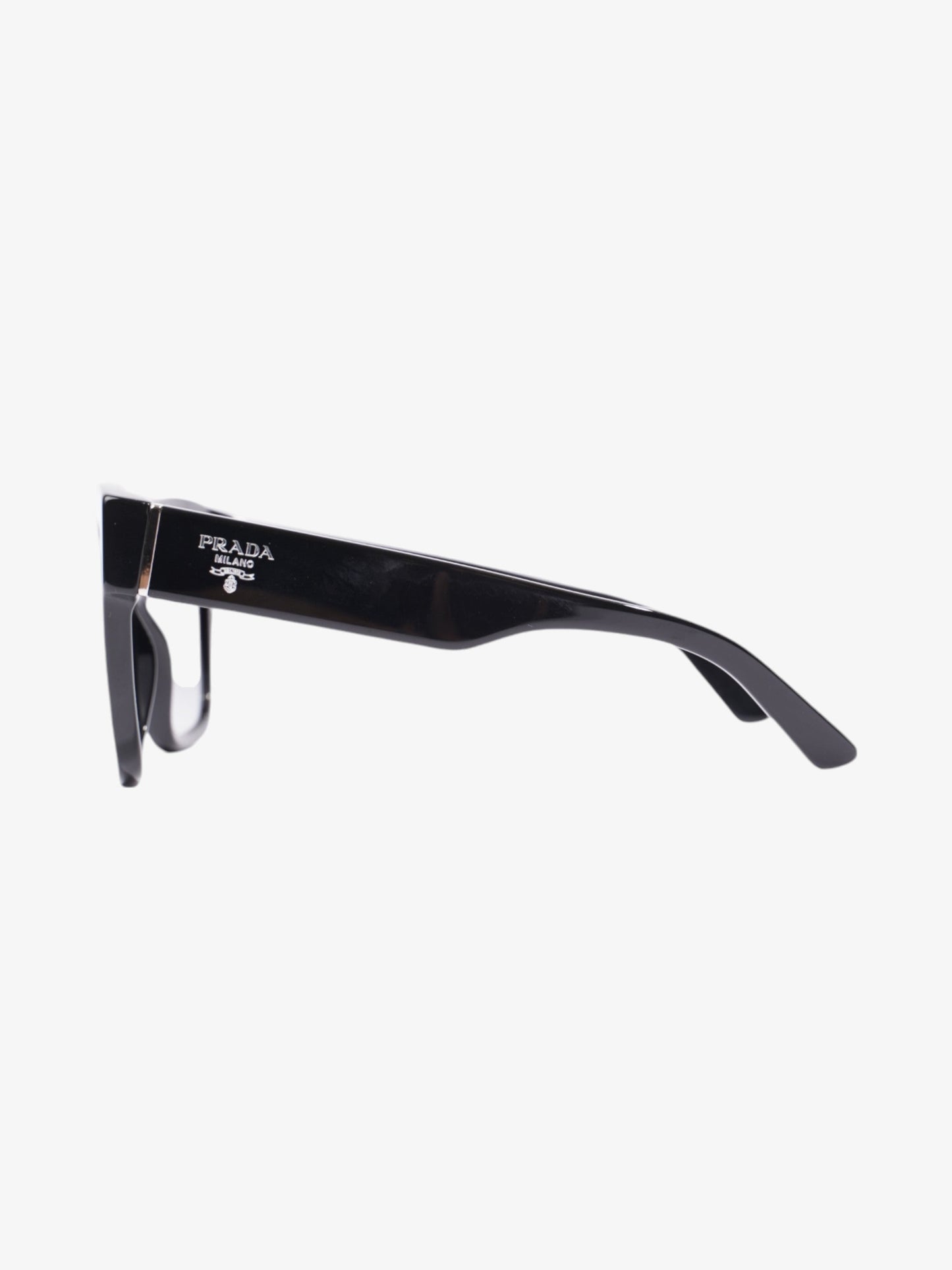 Prada Rectangular Framed Sunglasses Black / Silver Acetate 140mm