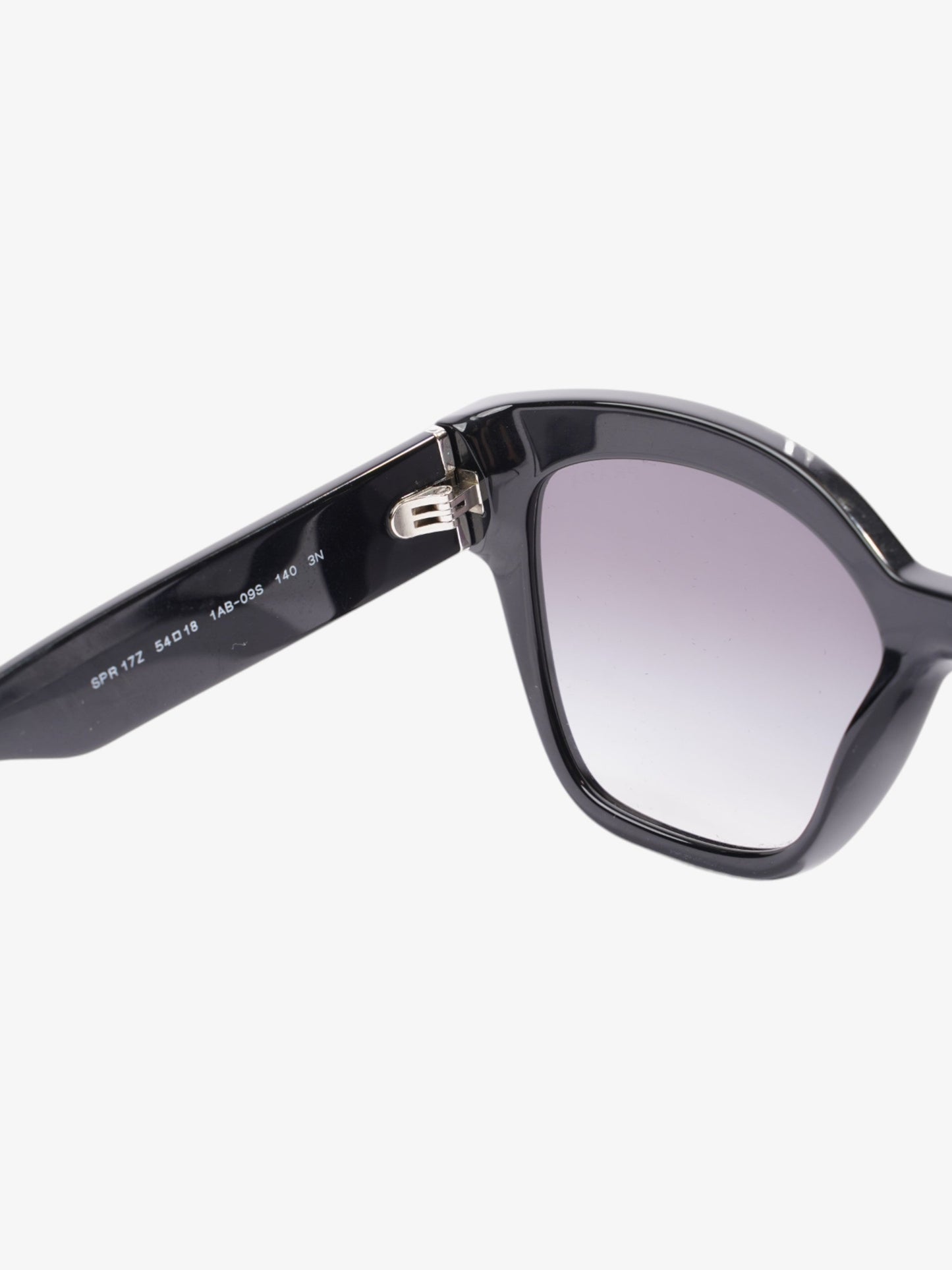 Prada Rectangular Framed Sunglasses Black / Silver Acetate 140mm