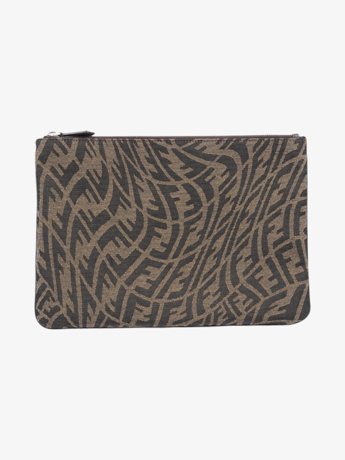 Fendi FF Vertigo Pouch Black / Tobacco Canvas