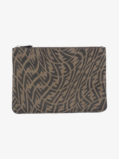 Fendi FF Vertigo Pouch Black / Tobacco Canvas