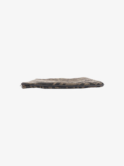 Fendi FF Vertigo Pouch Black / Tobacco Canvas