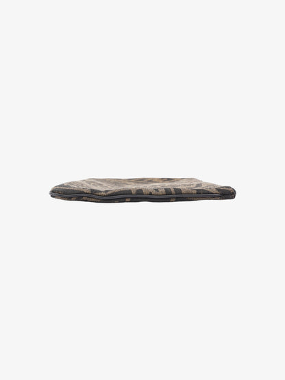 Fendi FF Vertigo Pouch Black / Tobacco Canvas